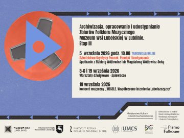 Miniaturka artykułu ARCHIWIZACJA, OPRACOWANIE I UDOSTĘPNIANIE ZBIORÓW FOLKLORU MUZYCZNEGO MUZEUM WSI LUBELSKIEJ W LUBLINIE. Etap III